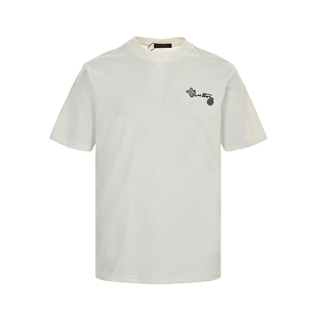 Louis Vuitton/Louis Vuitton floral letter embroidered short sleeves